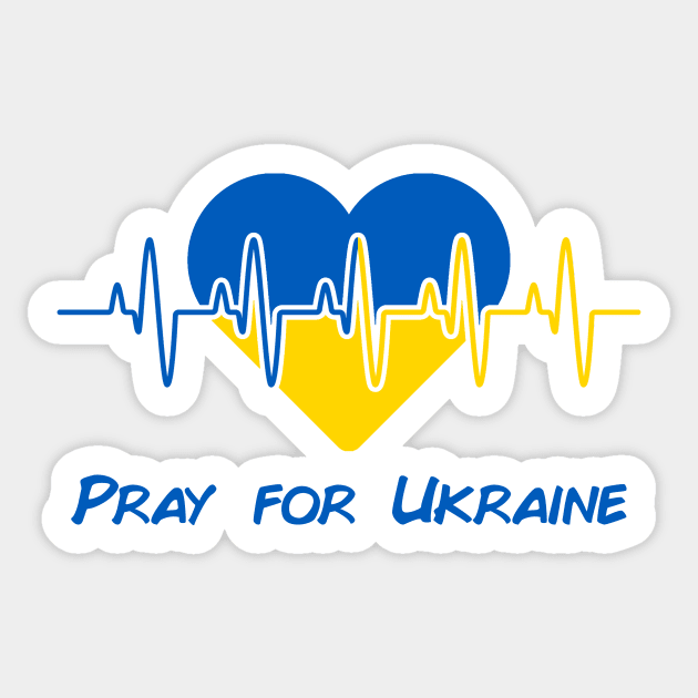 Pray for Ukraine Sticker by LMW Art